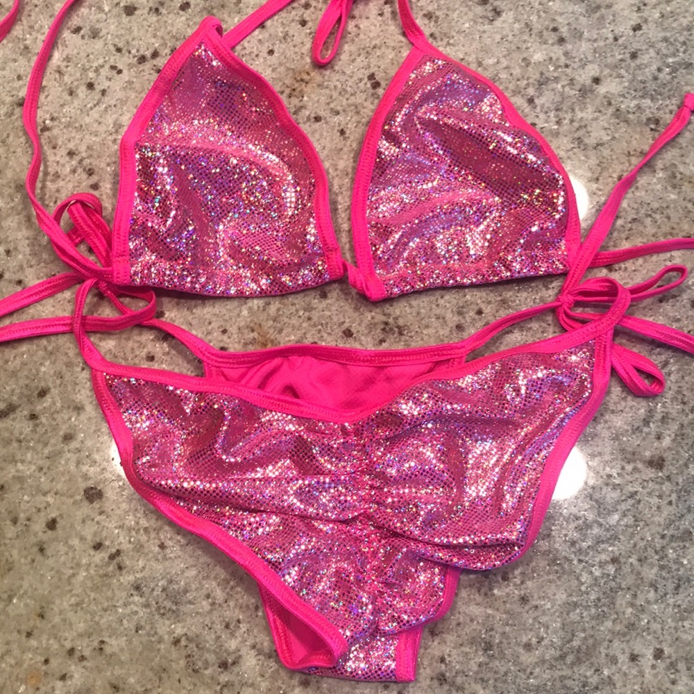 Hot Pink Mermaid scrunch butt bikini